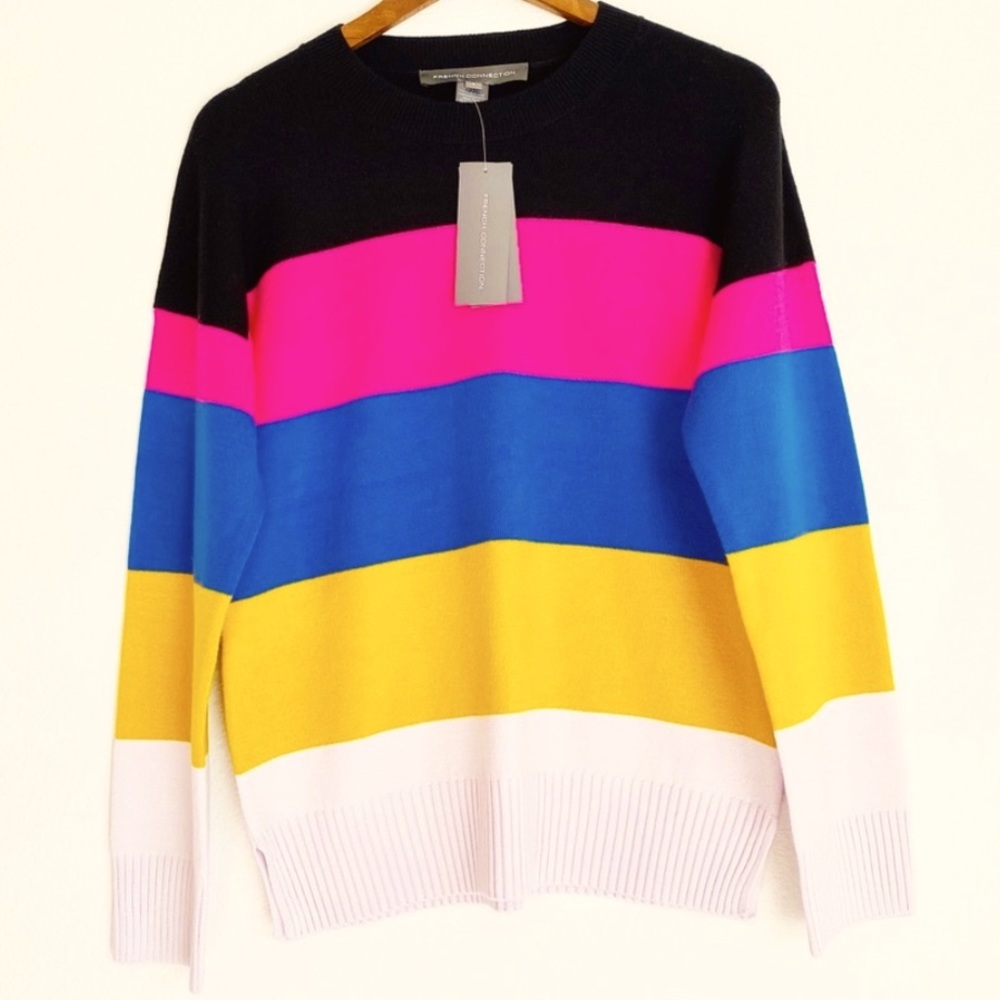 NWT French Connection 5 Stripe Sweater